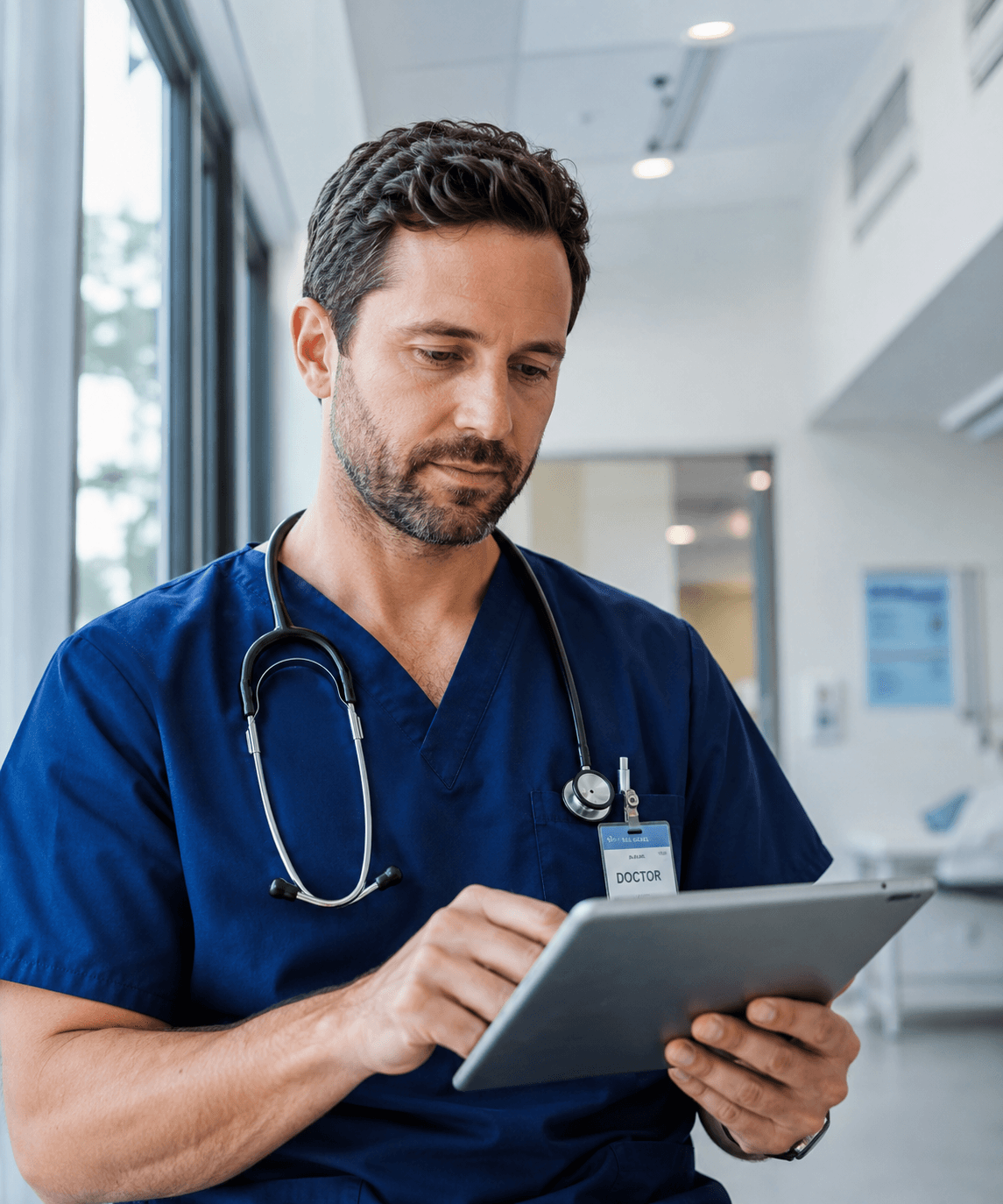 Doctor using Medical Wizard cloud EMR - secure and accessible from anywhere