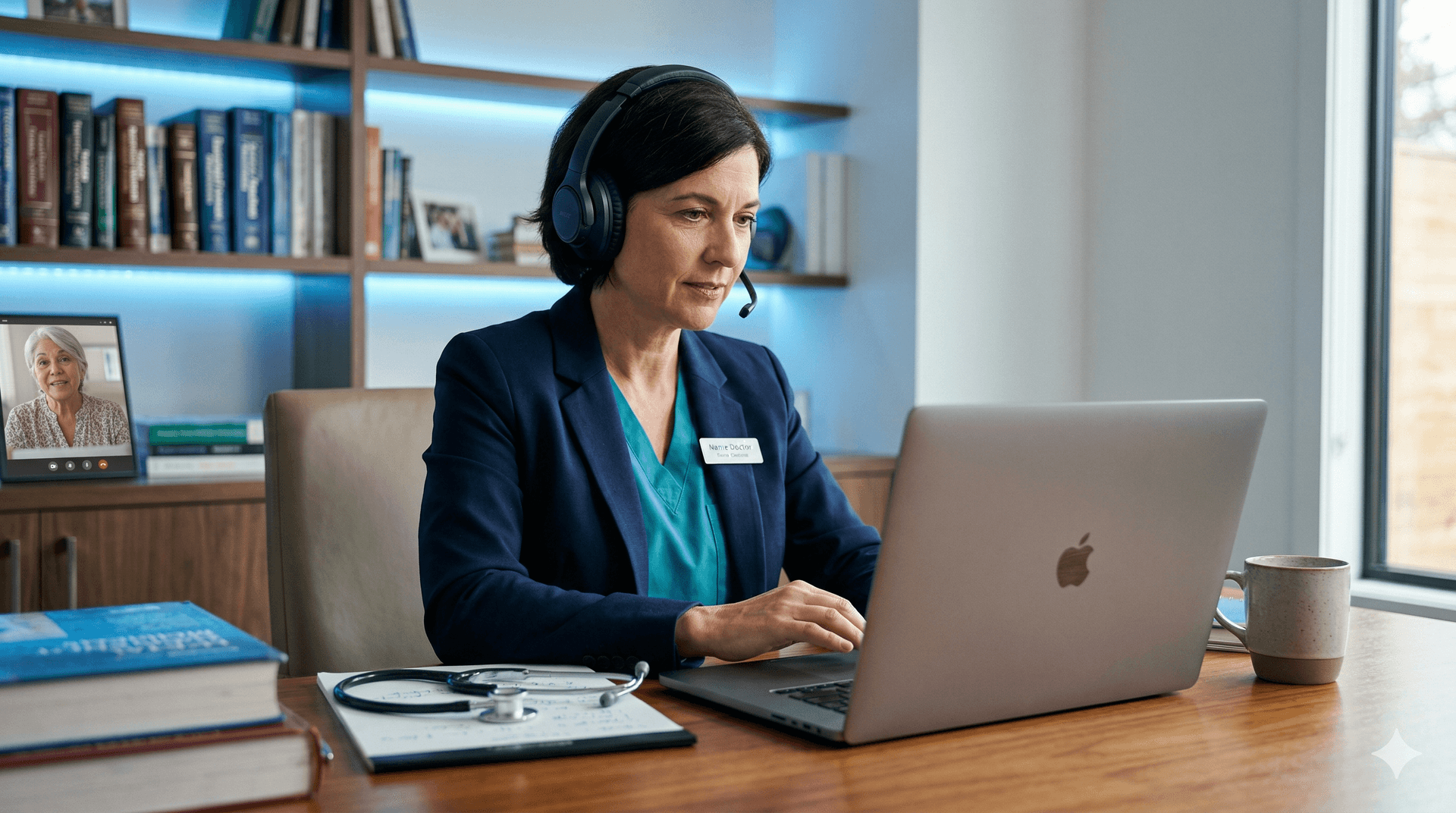Patient connecting with their doctor via Medical Wizard Telehealth